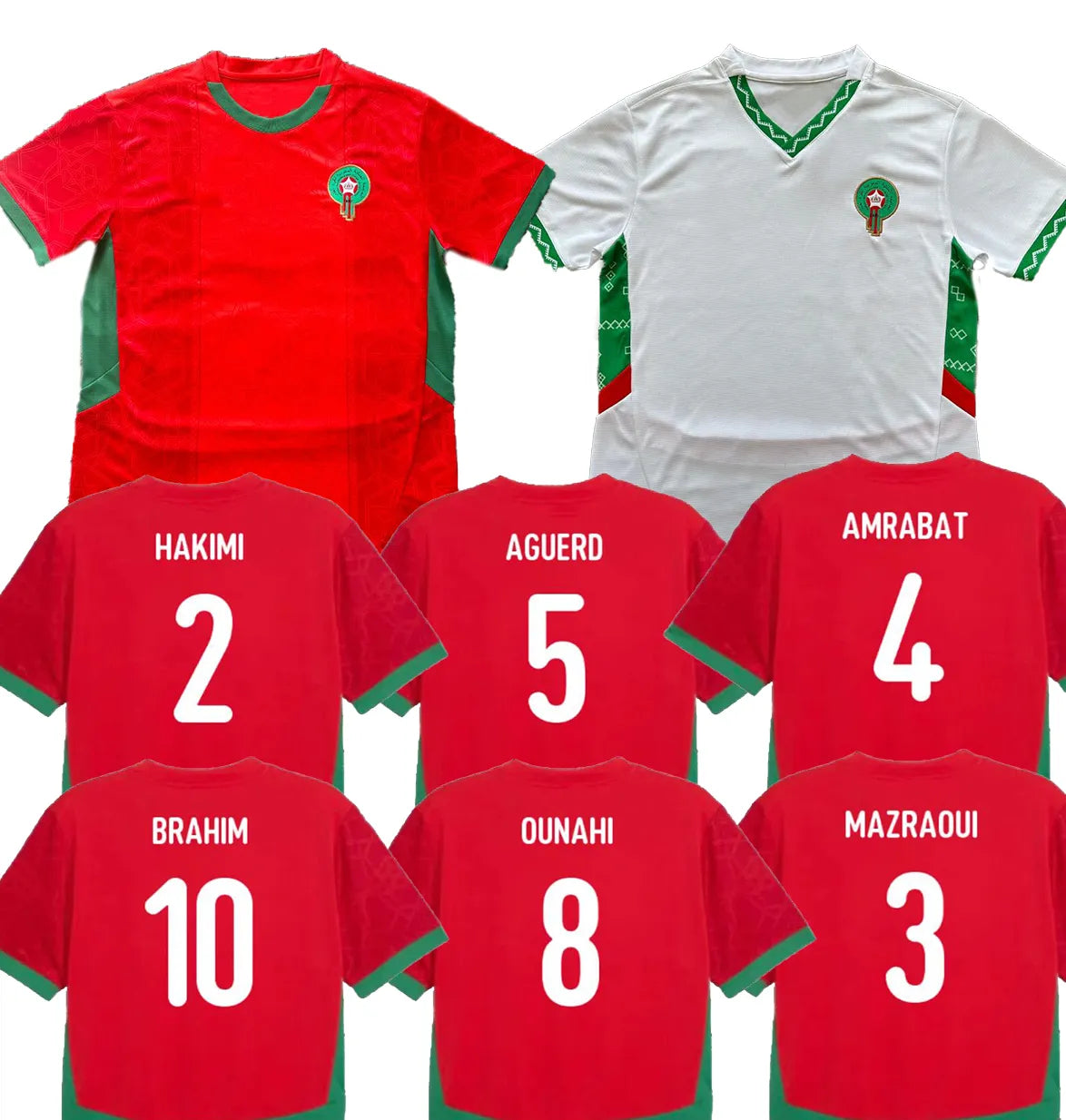 Pack 2 Maillots du Maroc – Rouge &amp; Blanc 